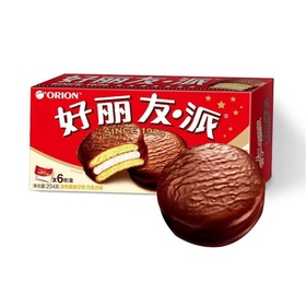 好丽友 涂饰蛋类芯饼 巧克力派 6枚装 204g